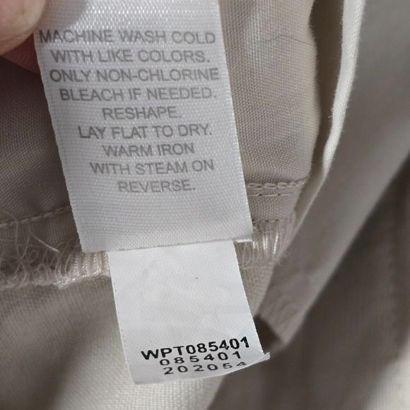 J Jill Pants Womens 18 Beige Linen Blend Pull On Straight Leg Beach Coastal - Picture 6 of 13